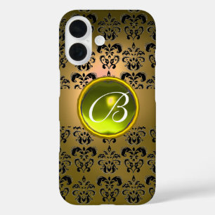 DAMASK GEM MONOGRAM Gelb iPhone 16 Hülle