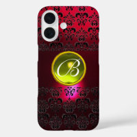 DAMASK GEM MONOGRAM Gelbes Topaz, Red Ruby