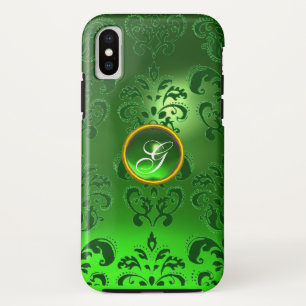 DAMASK GEM MONOGRAM grün iPhone XS Hülle
