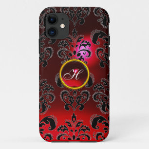 DAMASK GEM MONOGRAM Roter Bordeaux Case-Mate iPhone Hülle