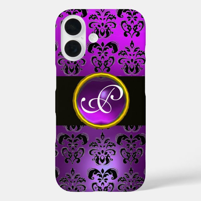 DAMASK GEM MONOGRAM Violet Lila Amethyst Case-Mate iPhone Hülle (Rückseite)