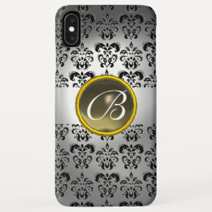 DAMASK GEM MONOGRAM weiß schwarz iPhone XS Max Hülle
