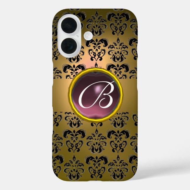 DAMASK GEM MONOGRAMM lila Case-Mate iPhone Hülle (Rückseite)
