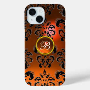 DAMASK GEM MONOGRAMM Orange iPhone 15 Hülle