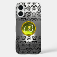 DAMASK GEM MONOGRAMM Yellow white kristall