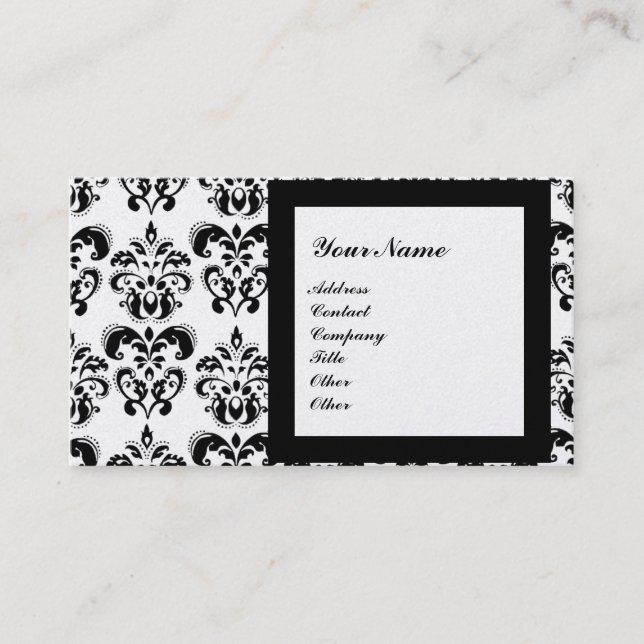 DAMASK GEM STONE MONOGRAM,2 Gold Visitenkarte (Vorderseite)