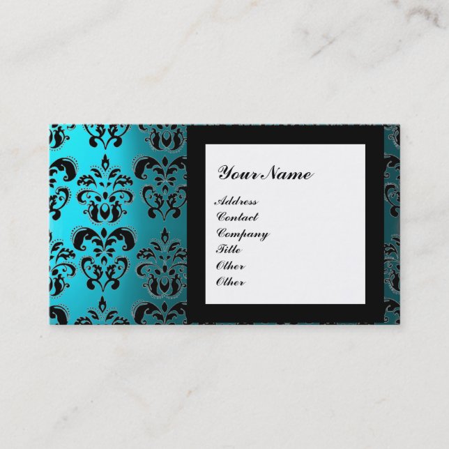 DAMASK GEM STONE MONOGRAM,2 topaz,violett Visitenkarte (Vorderseite)