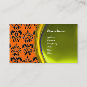 DAMASK GEM STONE MONOGRAM, gelber Topaz, violett Visitenkarte