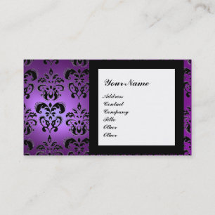 DAMASK GEM STONE MONOGRAMM lila Visitenkarte