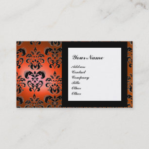 DAMASK GEM STONE MONOGRAMM Orange Visitenkarte