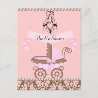 DAMASK GIRL BABY Dusche EINLADEN Einladung