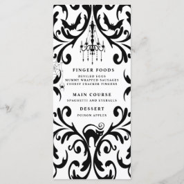 Damask Glam Halloween Party Menükarte
