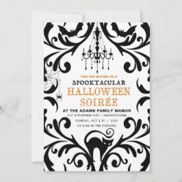 Damask Glam Halloween Soiree Einladung