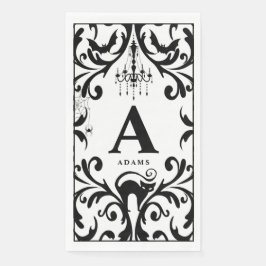 Damask Glam Monogram Halloween Paper Gasttücher Serviette