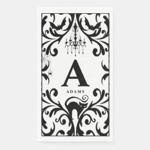 Damask Glam Monogram Halloween Paper Gasttücher Serviette