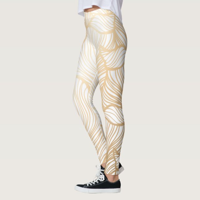 Damask Gold Floral Muster Leggings (Links)