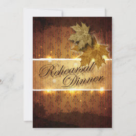 Damask Golden Blätter Probe Abendessen Einladung