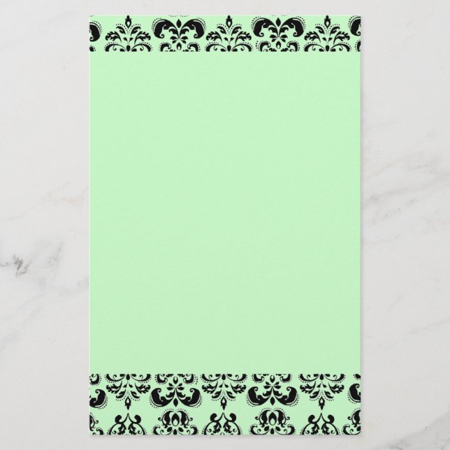 DAMASK, grün Briefpapier (Vorderseite)