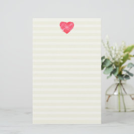 Damask Heart Lined Stationierung / Schreibpapier Briefpapier