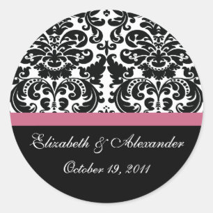 Damask Honeysuckle Pink Brautparty Sticker
