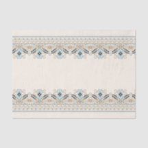 Damask Ikat Embroidery Boho Light Blue Decoupage