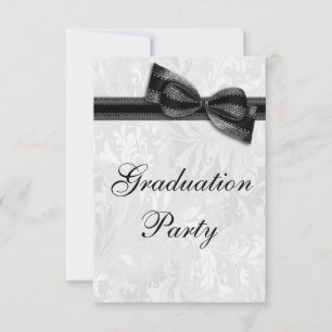 Damask & Imitate Bow Girls Graduation Party Einladung