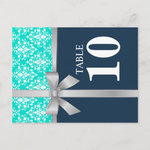 Damask-Imitate - Silber-Multifunktionsleisten-Tisc Postkarte