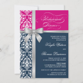 Damask Imitate Silber Ribbon Probe Abendessen Einladung