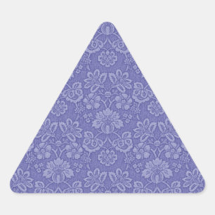 Damask in Blau Dreieckiger Aufkleber