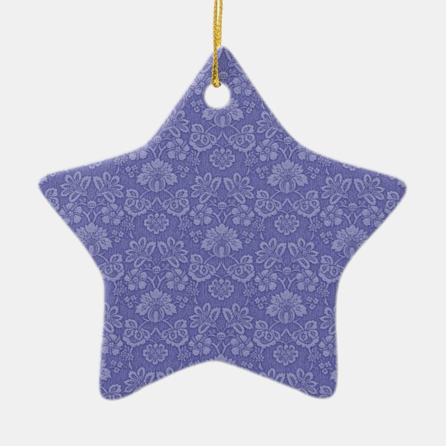 Damask in Blau Keramikornament (Vorne)