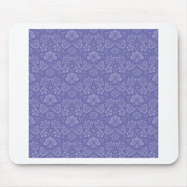 Damask in Blau Mousepad (Vorne)
