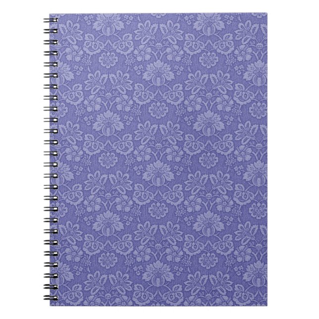 Damask in Blau Notizblock (Vorderseite)