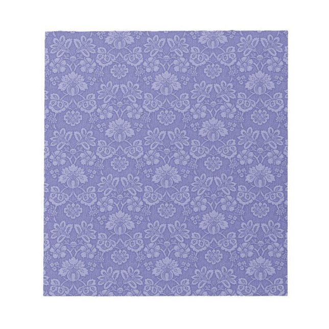 Damask in Blau Notizblock (Vorderseite)