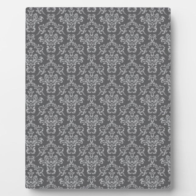 Damask in Grau Fotoplatte (Vorderseite)