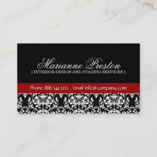 Damask Interior Designer Business Card Visitenkarte
