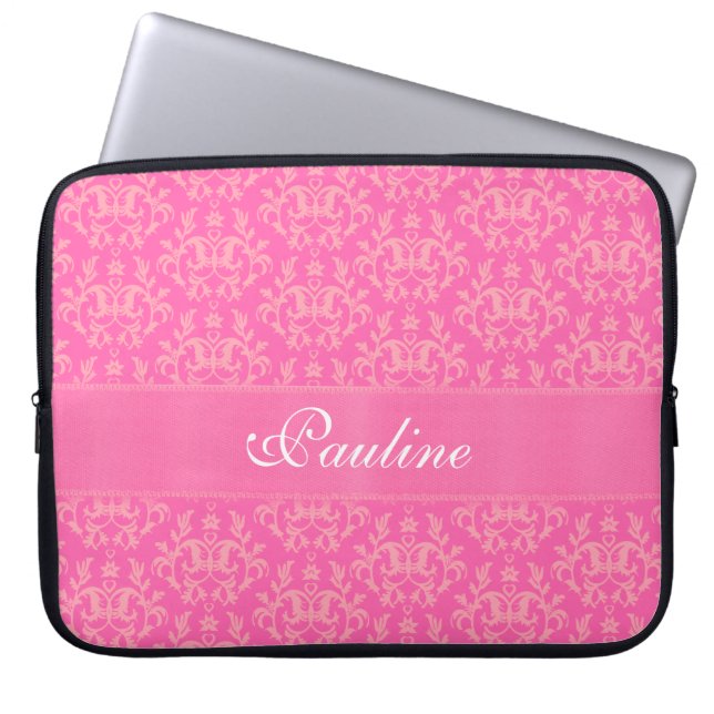 Damask "Kangaroo Paw" mit dem Namen "Pink Laptop c Laptopschutzhülle (Vorderseite)