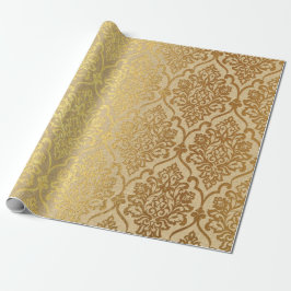 Damask Kraft Gold Natural Royal Antonietta Elegan Geschenkpapier