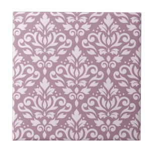 Damask Large Pattern Pink on Mauve Fliese