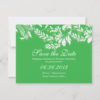 Damask Leaf Save the Date Hochzeitsankündigung Einladung