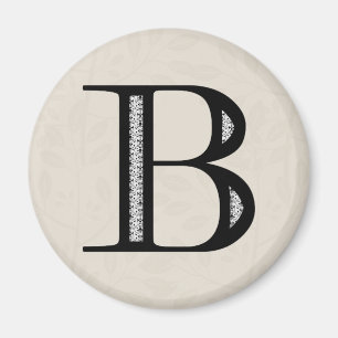 Damask Letter B - Schwarz Magnet