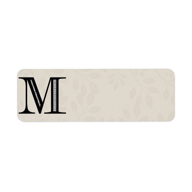 Damask Letter M - Schwarz (Vorne)