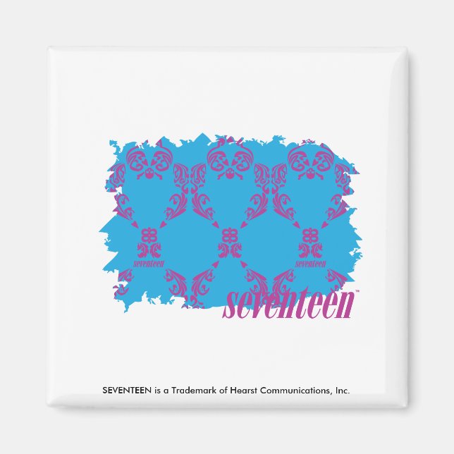 Damask Lila-Aqua 4 Magnet (Vorne)