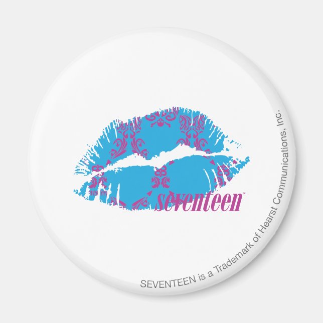 Damask Lila-Aqua Magnet (Vorne)