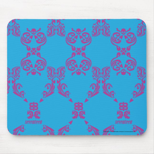 Damask Lila-Aqua Mousepad (Vorne)