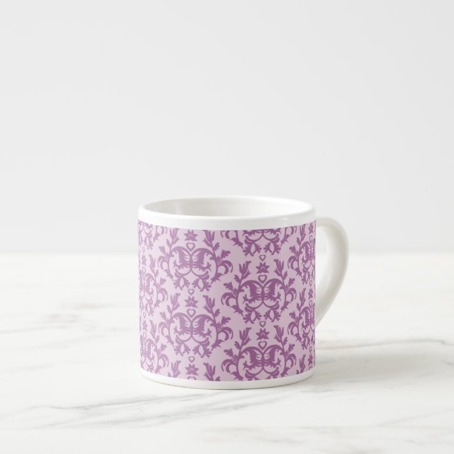 Damask lila Espresso Tasse (Vorderseite Rechts)