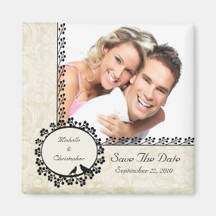 Damask Love Birds Foto Speichern das Date Magnet