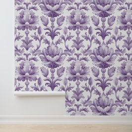 Damask luxuriöse Textur der violetten Blütenblüte Tapete