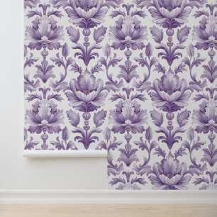 Damask luxuriöse Textur der violetten Blütenblüte Tapete