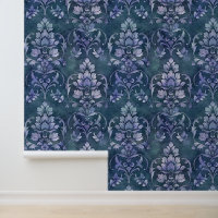 Damask Luxus-Textur der blauen dekorativen Blume