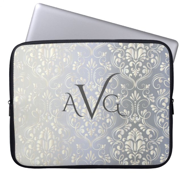 Damask Luxus Vintag Laptopschutzhülle (Vorderseite)